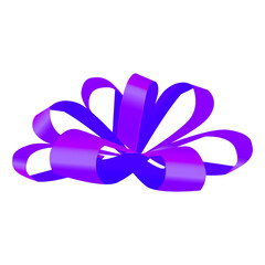 Ribbon bow clipart isolated illustration on the white background