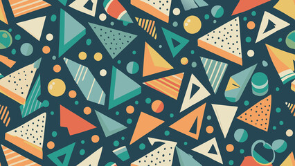 Colorful Abstract Geometric Pattern with Triangles and Circles