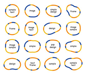 ゆるいフレームのセット　枠　背景　飾り　装飾　タイトル　かわいい　シンプル　柔らか　素材　曲線
