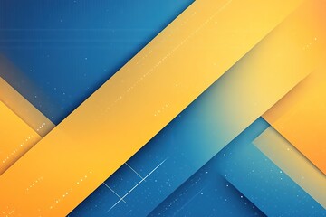 Abstract geometric background with diagonal blue and yellow stripes.