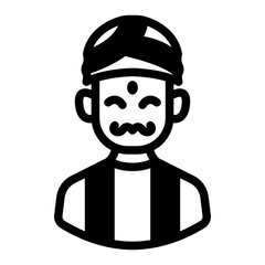 indian man glyph style