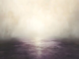 Fototapeta premium A serene, misty landscape with soft, muted colors creating a tranquil atmosphere. The reflective surface adds to the ethereal mood, inviting calm and contemplation.