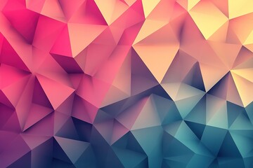 Fototapeta premium Abstract geometric background with pink, orange, blue and yellow colors.