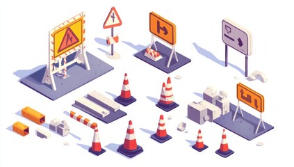 Obraz premium Road Construction Illustration