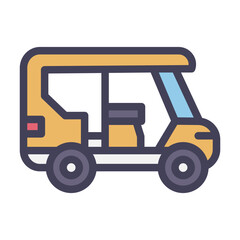 tuk tuk rickshaw filled style