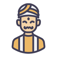 indian man filled style