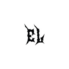 EL monogram logo design letter text name symbol monochrome logotype alphabet character simple logo