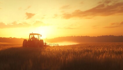 Fototapeta premium Golden Hour Harvest
