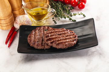 Grilled beef cutlet for burger