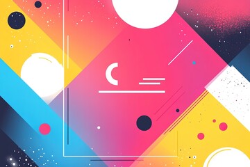 Obraz premium Abstract geometric pattern with vibrant colors and a retro style.