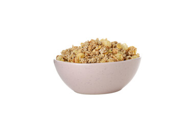 PNG, Muesli in a bowl, isolated on white background