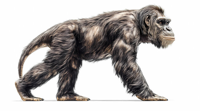 Gigantopithecus Illustrated Realistically on a White Background: Bringing the Past to Life