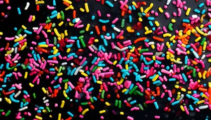 Sprinkles on Black Background