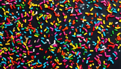 Obraz premium Sprinkles on Black Background