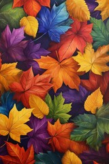 Fototapeta premium Autumn Leaves in Vibrant Colors