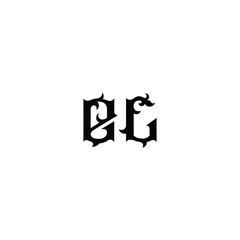 EL monogram logo design letter text name symbol monochrome logotype alphabet character simple logo