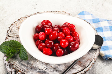 Red sweet ripe juicy cranberry