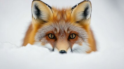 Obraz premium Alert fox with keen eyes, ready to pounce.