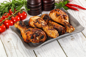 Hot and tasty chicken drumstick barbecue