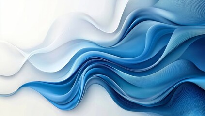 Fototapeta premium Dynamic Blue and White Wave Design