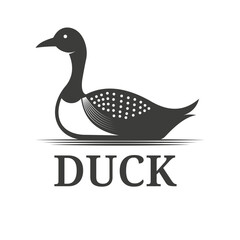 Classic Duck Silhouette Logo Minimalist Design for Restaurant, or Livestock Brand