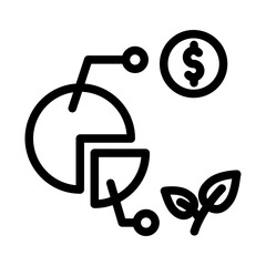 pie chart investment outline style