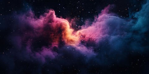 Naklejka premium Cosmic Nebula's Colorful Embrace