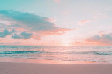 Pastel Sunset Beach Scene