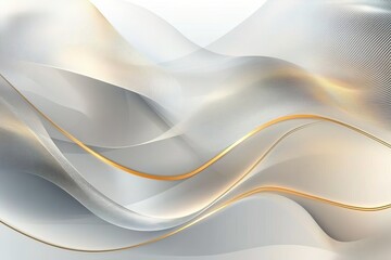 Obraz premium Abstract gold and white flowing lines.
