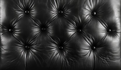 Fototapeta premium Black Leather Upholstery Detail