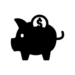 piggy save money glyph style