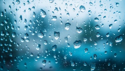 Raindrops on Glass: A Rainy Day Close-up