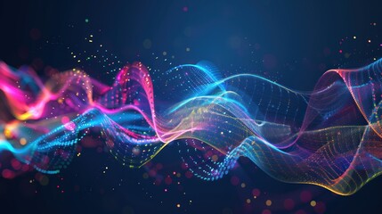 Fototapeta premium Abstract Digital Wave with Vibrant Colors