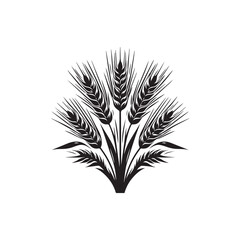  Barley silhouette vector design art illustration.