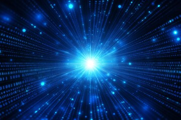Obraz premium Binary Code Tunnel - Futuristic Technology