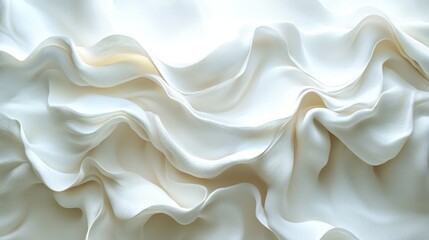 Fototapeta premium Abstract White Fabric with Wavy, Smooth Texture