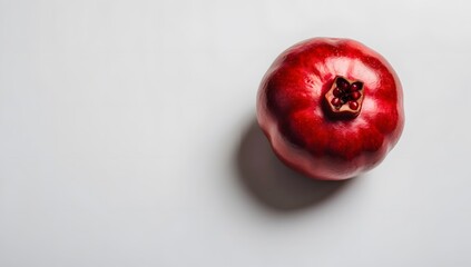 Image of one ripe pomegranate, red pomegranate, arranged in random pattern, white background