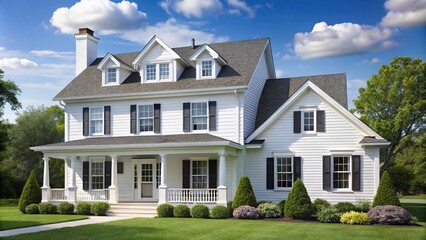 White house with forced perspective