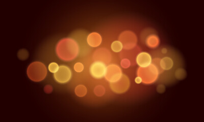 Festive abstract background blurred orange and yellow circles bokeh effect. Vector stock illustration.