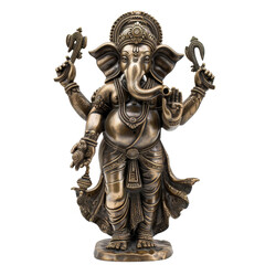 Obraz premium Decorative Bronze Sculpture of Lord Ganesha with Multiple Arms