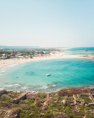 A Beautiful Summer Vacation at Dor Beach National Park in the Eastern Mediterranean Coastline.