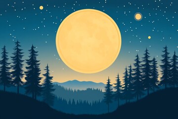 Fototapeta premium Majestic Moonlit Forest