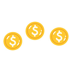 gold cent coin flat vector illustration