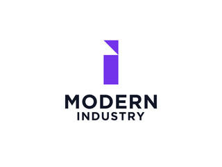 Simple Initial Letter i Logo. Blue Geometric Shape with Dot Style isolated on White Background. Usable for Business and Branding Logos.