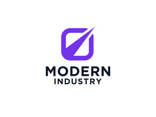 Simple Initial Letter i Logo. Blue Geometric Shape with Dot Style isolated on White Background. Usable for Business and Branding Logos.