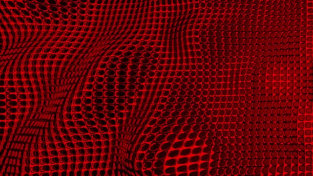 red  metal mesh animation, black and white background looping animation wire design,