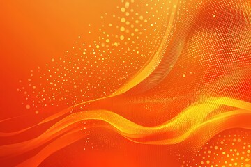 Abstract orange and yellow wavy background with dotted texture.
