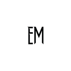EM monogram logo design letter text name symbol monochrome logotype alphabet character simple logo