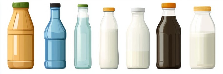 Various Drink Bottles Illustration