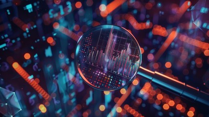 Magnifying Glass Over Digital Data